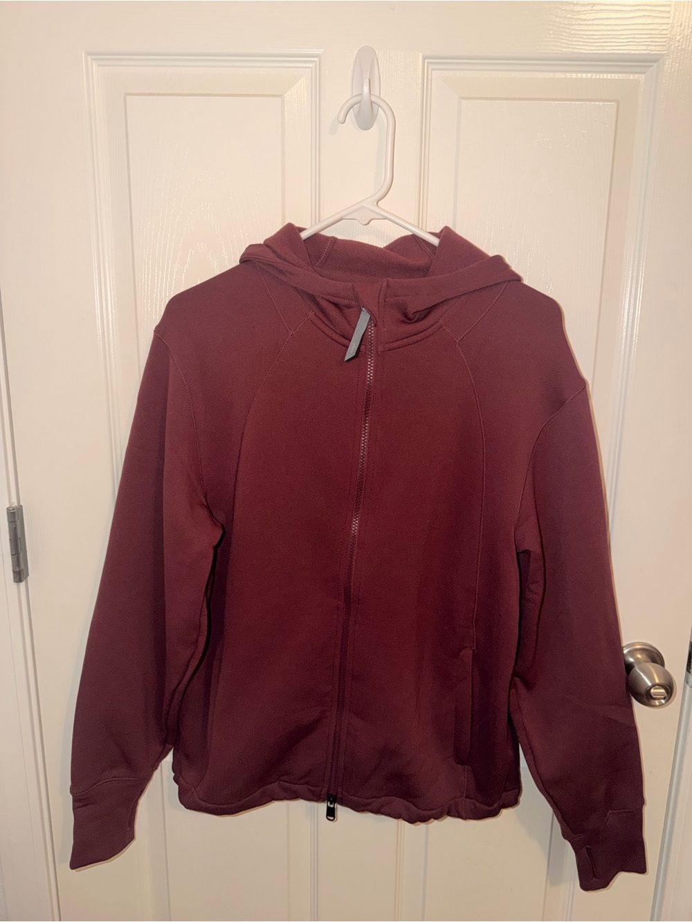 Athleta Hooded Full-Zip Jacket in Maroon / Purple